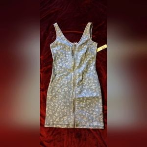 90s style floral mini dress with zipper up front NWT